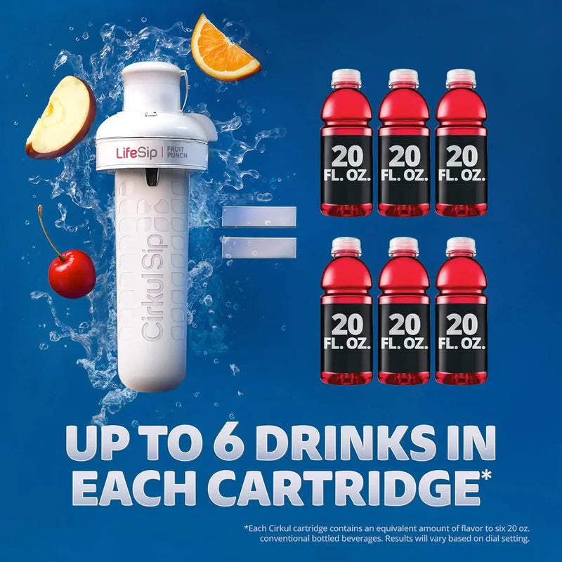 22oz. Plastic Bottle, LifeSip® Fruit Punch, & 18pk Cirkul® Singles