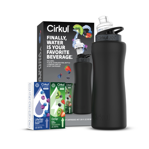 32oz. Matte Black Stainless Steel Bottle Starter Kit 5Y2F